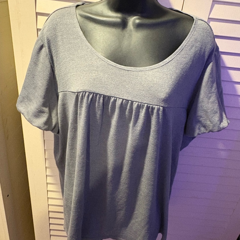 Fashion Bug Gray Smocked Relaxed Blouse
